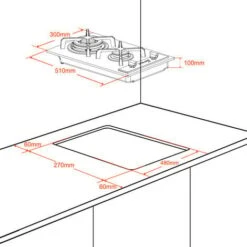 Built-in 2 Burners Gas Hob, Black Tempered Glass Gas Cooktop, NG/LPG Convertible Gasland Chef GH30BF -Home Appliances Store 71426697 5