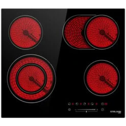 Built-in Ceramic Hob, 4 Zones Electric Cooktop In Black, 6600W Total Output, With Dual & Oval Zone Touch Control Timer Child Lock Gasland Chef CH604BF