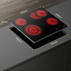 Built-in Ceramic Hob, 4 Zones Electric Cooktop In Black, 6600W Total Output, With Dual & Oval Zone Touch Control Timer Child Lock Gasland Chef CH604BF -Home Appliances Store 71426699 5