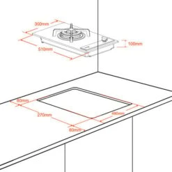 Built-in Gas Hob, Black Tempered Glass Gas Cooktop, 3.4kW Triple Ring Burner Gasland Chef GH12BF -Home Appliances Store 71426703 5