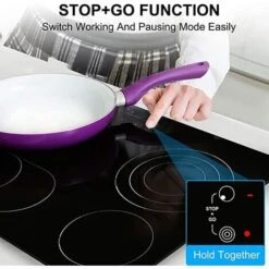 Ceramic Hob Built-in, Black Glass Electric Cooktop, 4 Zones Cooker Touch Controls With STOP+GO Function, Timer & Child Lock, 6.7kW [Energy Class A+] Thermomate CHTB604 -Home Appliances Store 71426704 3