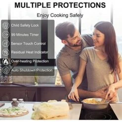 Ceramic Hob, 30cm Built-in 2 Zones Electric Cooktop Black Glass Cooker With Touch Controls & Timer, 3200W [Energy Class A+] Thermomate CHTB302 -Home Appliances Store 71426708 3