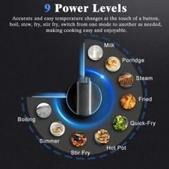 Induction Hob Black Glass Electric Cooktop Built-in 4 Zone Electric Hob With Knob 60cm, 7200W, Hard Wire, No Plug Included -Home Appliances Store 73150172 5