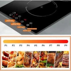 2 Zone Induction Hob, Hobsir Electric Hob 30cm, Built-in Induction Cooker, Touch Control, 9 Heating Levels, Safety Lock, Timer, 3500W, Hard Wire, No Plug Included -Home Appliances Store 73150173 4