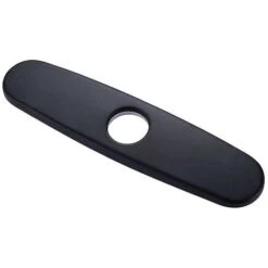 Bathroom Kitchen Tap Deck 10 Matt White Badge Kitchen Plate For 1 Or 3 Holes, 1 Room, Black