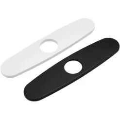 Bathroom Kitchen Tap Deck 10 Matt White Badge Kitchen Plate For 1 Or 3 Holes, 1 Room, Black -Home Appliances Store 76384243 3