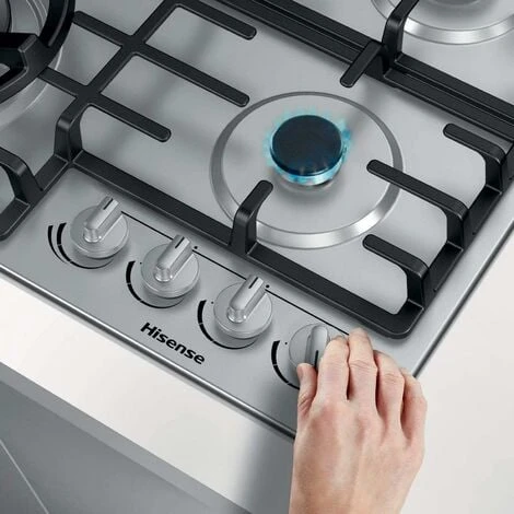 70cm Gas Hob In Stainless Steel, 5 Burner, Cast Iron Supports - Hisense GM773XF 4 70cm Gas Hob In Stainless Steel, 5 Burner, Cast Iron Supports - Hisense GM773XF - Image 4