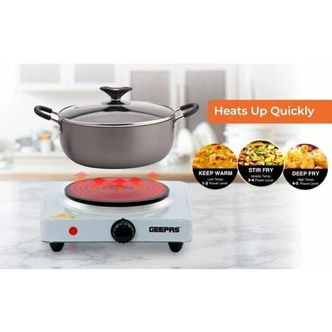 Hot Plate Electric Cooker Single Portable Table Top Kitchen Hob Stove 1000W 2 Hot Plate Electric Cooker Single Portable Table Top Kitchen Hob Stove 1000W - Image 2
