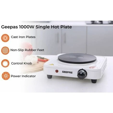 Hot Plate Electric Cooker Single Portable Table Top Kitchen Hob Stove 1000W 3 Hot Plate Electric Cooker Single Portable Table Top Kitchen Hob Stove 1000W - Image 3