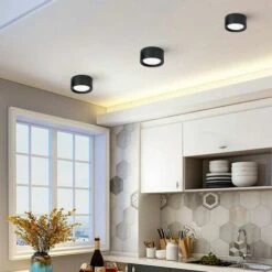 LED Ceiling Light 4.0 Inch 12W, 4000K White Light Black Ceiling Light 3PCS -Home Appliances Store 86204573 3