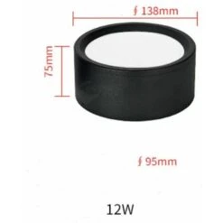 LED Ceiling Light 4.0 Inch 12W, 4000K White Light Black Ceiling Light 3PCS -Home Appliances Store 86204573 4