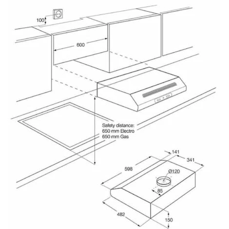 Zanussi Cooker Hood Stainless Steel & Black 3 Zanussi Cooker Hood Stainless Steel & Black - Image 3