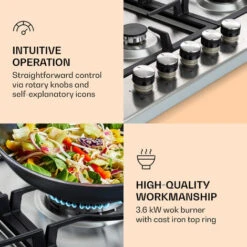 Klarstein Ignito Chef Edition 5 Zones Gas Hob 5 Burners Sabaf Burners Glass Ceramic -Home Appliances Store 87106533 5