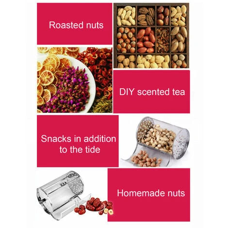 Electric Oven Universal Fitting Kitchen Nuts/Peanuts/Chestnuts Baking Stainless Steel Rotation Roast Cage 2314cm 2 Electric Oven Universal Fitting Kitchen Nuts/Peanuts/Chestnuts Baking Stainless Steel Rotation Roast Cage 2314cm - Image 2