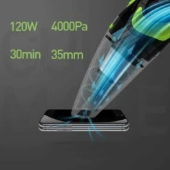 Cordless Handheld Vacuum Cleaner, 4000PA Car Vacuum Cleaner, 120W Power, USB Rechargeable, Wet And Dry Vacuum Cleaner -Home Appliances Store 88298589 3