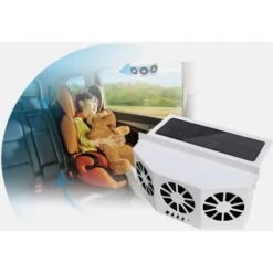 Car Solar Fan, Solar Cooler Exhaust Fan Three Air Outlet Exhaust Fan (Black) -Home Appliances Store 90740204 4
