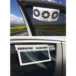 Car Solar Fan, Solar Cooler Exhaust Fan Three Air Outlet Exhaust Fan (Black) -Home Appliances Store 90740204 5