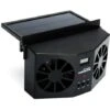 Car Solar Powered Fan,Small Air Conditioner Window Fans,Solar Powered Cooler Exhaust Fan (Black)