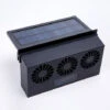 Vehicle Solar Fan, Solar Cooler Exhaust Fan Three Air Outlet Exhaust Fan Rechargeable (Black)