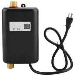 Electric Water Heater,Mini Fast Heating Water Heater Anti-Leakage Protection, IPX4 Splash-Proof Water Heater (Black)