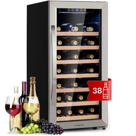 Klarstein Vinamour 54D Wine Refridgerator 2 Zones 148 L 54 Bottles Stainless Steel Front 1 Klarstein Vinamour 54D Wine Refridgerator 2 Zones 148 L 54 Bottles Stainless Steel Front