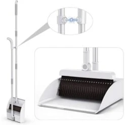 Broom And Dustpan, Dustpan And Brush, Long Brush Handle And Dustpan Are Suitable For Home Kitchen, Office, Hallway Cleaning