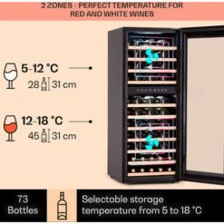 Klarstein Barossa 73 Duo Wine Refrigerator 2 Zones 192 Litres 73 Bottles Touch Display -Home Appliances Store 92881332 3