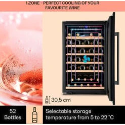 Klarstein Vinsider 52 Built-In Uno Built-In Wine Fridge 52 Bottles 137 Ltr Stainless Steel -Home Appliances Store 93285437 3