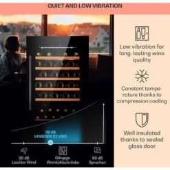 Klarstein Vinsider 52 Built-In Uno Built-In Wine Fridge 52 Bottles 137 Ltr Stainless Steel -Home Appliances Store 93285437 4