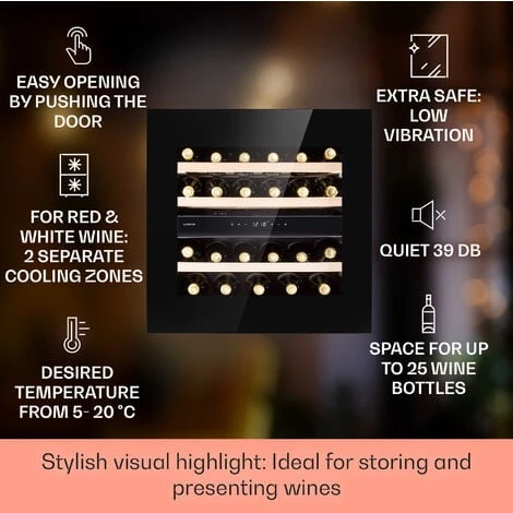 Klarstein Rhône 25 Duo Wine Cooler Compression Cooling 2 Zones 75 Litres / 25 Bottles 2 Klarstein Rhône 25 Duo Wine Cooler Compression Cooling 2 Zones 75 Litres / 25 Bottles - Image 2