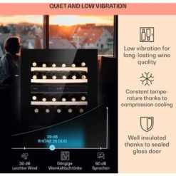 Klarstein Rhône 25 Duo Wine Cooler Compression Cooling 2 Zones 75 Litres / 25 Bottles 8 Klarstein Rhône 25 Duo Wine Cooler Compression Cooling 2 Zones 75 Litres / 25 Bottles -Home Appliances Store 93339062 4