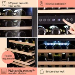Klarstein Vinamour 73 Duo Wine Fridge 2 Zones 192 L / 73 Bottles 5-18°C Touch -Home Appliances Store 94381220 5