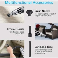 Cordless, Powerful And Portable 120W 2200mAh Handheld Vacuum Cleaner With Wet/Dry Function, Washable HEPA Filter And 5 Rechargeable Nozzles For Home, Table, Office, Car -Home Appliances Store 94517074 5
