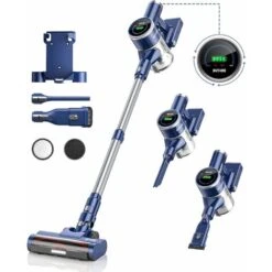 BuTure Cordless Vacuum Cleaner, 400W 33KPA Stick Vacuum With Automatic Dust Detection, Large LED Display, Up To 55Mins,Ultra-Quiet Handheld Vacuum Cleaners For Hardwood Floor Carpet Pet Hair -JR600