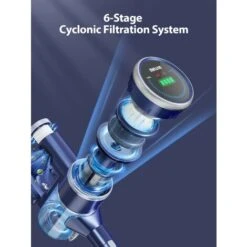 BuTure 400W/33KPACordless Vacuum Cleaner JR600,Stick Vacuum With Automatic Dust Detection, Large LED Display, Up To 55Mins,Ultra-Quiet Handheld Vacuum Cleaners For Hardwood Floor Carpet Pet Hair -JR60 -Home Appliances Store 95043237 4