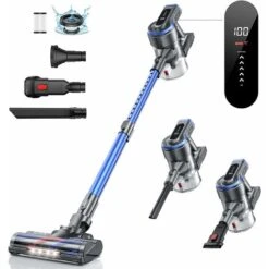 HONITURE Cordless Vacuum Cleaner 400W 33000PA Stick Vacuum With Touch Screen 55Min Runtime Battery Handheld Vacuum Lightweight Powerful Cordless Stick Vacuum For Hardwood Floors,Carpets,Pet Hair S12