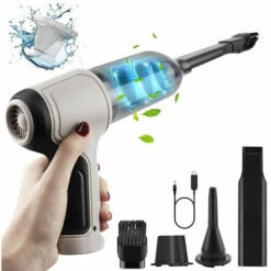 120w Mini Portable Cordless Hair Dryer 9000pa [With 3 Filters]