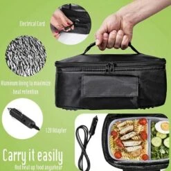 Portable Oven, 12V Car Food Warmer, Personal Mini Microwave For Cooking & Reheating Food, Electric Heated Lunch Box For Travel, Camping, Office, Home -Home Appliances Store 95534192 4