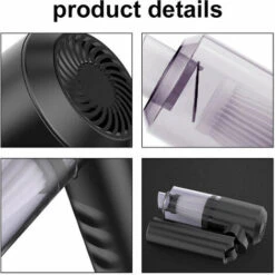 120W/20000Pa Powerful Suction Portable Car Vacuum Cleaner Foldable Cordless Vacuum Cleaner Pet Hair Removal Utility Vacuum Cleaner For Home Office Car Cleaning,Black -Home Appliances Store 96000418 3