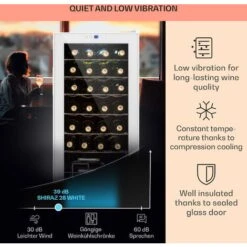 Klarstein Shiraz 28 Uno Wine Fridge 74 Litres 28 Bottles Touch Control Panel 5-18°C -Home Appliances Store 96265751 4