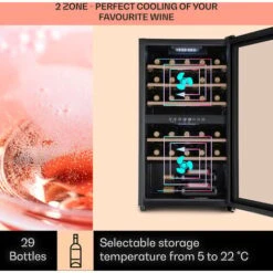 Klarstein Barossa 29 Duo Wine Refrigerator 29 Bottles 80 Litres 2 Zones Push-button Control -Home Appliances Store 96529626 3