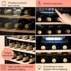 Klarstein Barossa 29 Duo Wine Refrigerator 29 Bottles 80 Litres 2 Zones Push-button Control -Home Appliances Store 96529626 5