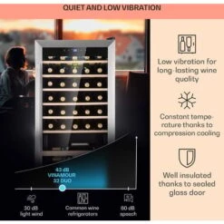 Klarstein Vinamour 32 Uno Wine Fridge 1 Zone 95 L / 36 Bottles 4-18°C Touch -Home Appliances Store 96890172 4