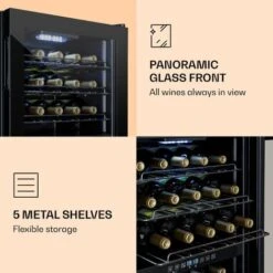 Klarstein Klarstein Shiraz 29 Duo Wine Fridge 2 Zones 80L/29 Bottles 5-22°C Touch Black -Home Appliances Store 96893959 4