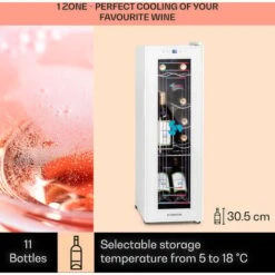 Klarstein Shiraz 12 Slim Uno Wine Fridge 32l/12 Bottles Touch 85 W 5-18 °C LED -Home Appliances Store 97186125 3