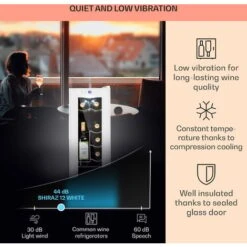 Klarstein Shiraz 12 Slim Uno Wine Fridge 32l/12 Bottles Touch 85 W 5-18 °C LED -Home Appliances Store 97186125 4