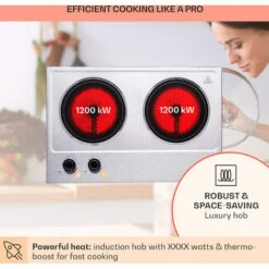 Klarstein Ramsey Double Hob 2400 W 11 Power Levels Glass Ceramic -Home Appliances Store 97224563 3