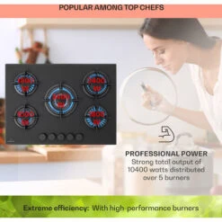 Klarstein Firetale Gas Hob 5-Burner 70 Cm Aluminium Burner Natural Gas/Propane Incl. Hose And Pressure Reducer -Home Appliances Store 97224690 3