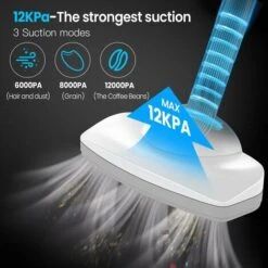 Cordless Bagless Stick Vacuum Cleaner 12000Pa With Front LED Light 6000mAh Battery Autonomy 30 Min Charge 4-5h -Home Appliances Store 97812989 3